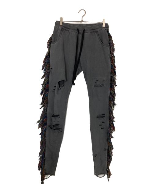 ALCHEMIST（アルケミスト）ALCHEMIST (アルケミスト) フリンジダメージ加工スウェットパンツ グレー サイズ:Lの古着・服飾アイテム