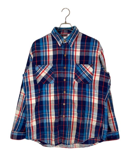 big mac（ビッグマック）BIG MAC (ビッグマック) ヘビーネルシャツ ブルー サイズ:Lの古着・服飾アイテム