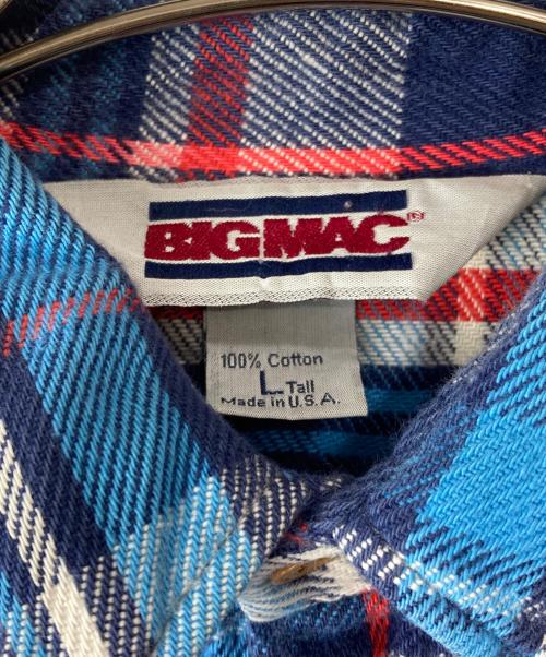 big mac（ビッグマック）BIG MAC (ビッグマック) ヘビーネルシャツ ブルー サイズ:Lの古着・服飾アイテム