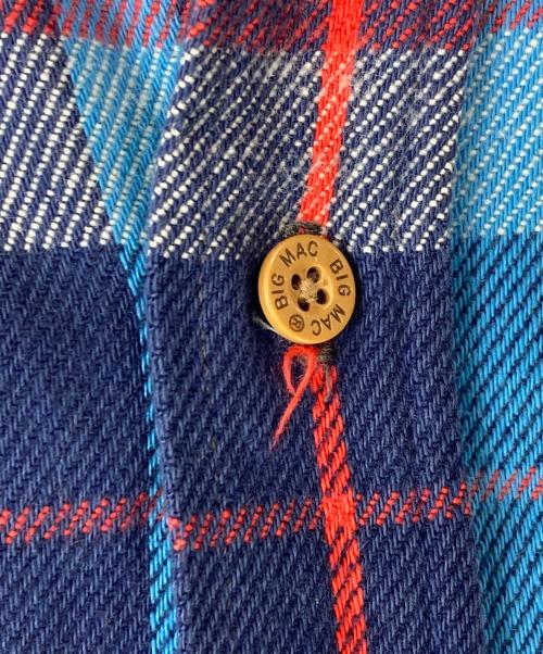 big mac（ビッグマック）BIG MAC (ビッグマック) ヘビーネルシャツ ブルー サイズ:Lの古着・服飾アイテム