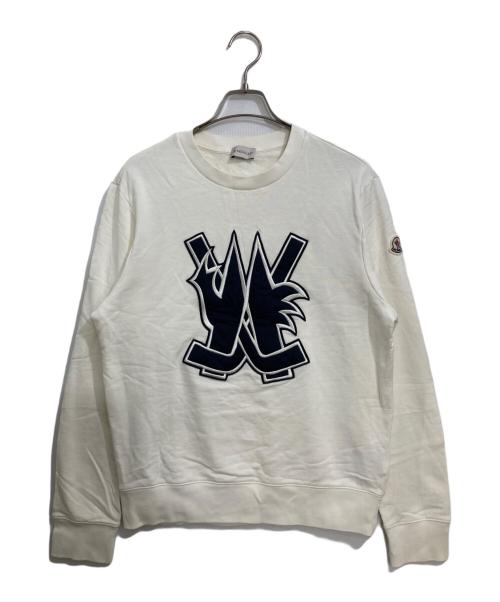 MONCLER（モンクレール）MONCLER (モンクレール) パッチエンブレムスウェット　 ホワイト サイズ:Ⅿの古着・服飾アイテム