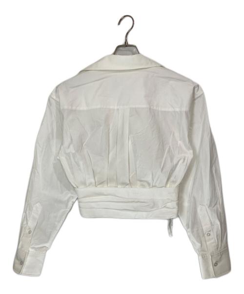 ALEXANDER WANG・T（アレキサンダーワンティー）ALEXANDER WANG・T (アレキサンダーワンティー) クロスフロント クロップドラップシャツ ホワイト サイズ:2の古着・服飾アイテム