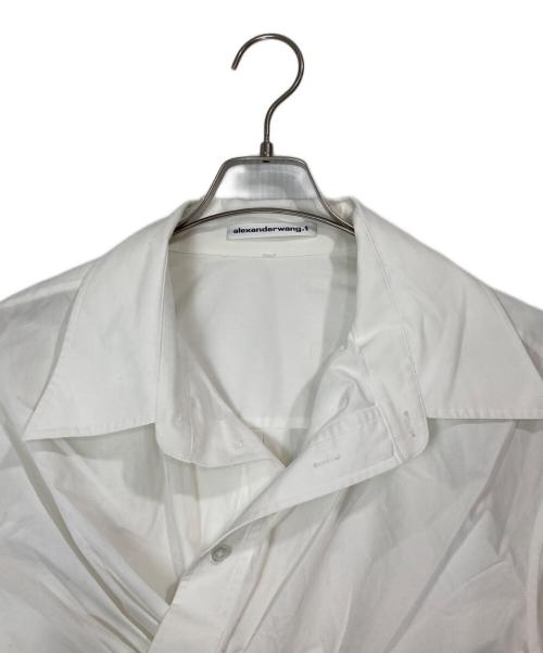 ALEXANDER WANG・T（アレキサンダーワンティー）ALEXANDER WANG・T (アレキサンダーワンティー) クロスフロント クロップドラップシャツ ホワイト サイズ:2の古着・服飾アイテム