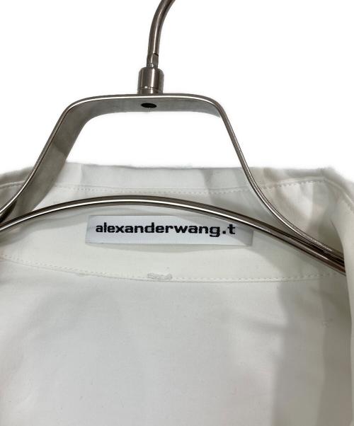 ALEXANDER WANG・T（アレキサンダーワンティー）ALEXANDER WANG・T (アレキサンダーワンティー) クロスフロント クロップドラップシャツ ホワイト サイズ:2の古着・服飾アイテム
