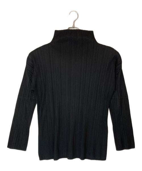 PLEATS PLEASE（プリーツプリーズ）PLEATS PLEASE (プリーツプリーズ) ハイネック長袖プリーツカットソー ブラック サイズ:4の古着・服飾アイテム