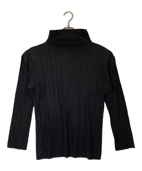 PLEATS PLEASE（プリーツプリーズ）PLEATS PLEASE (プリーツプリーズ) ハイネック長袖プリーツカットソー ブラック サイズ:4の古着・服飾アイテム