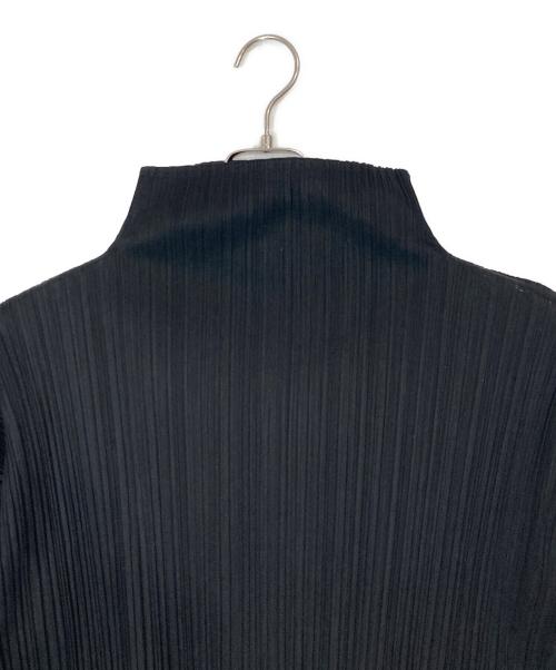 PLEATS PLEASE（プリーツプリーズ）PLEATS PLEASE (プリーツプリーズ) ハイネック長袖プリーツカットソー ブラック サイズ:4の古着・服飾アイテム