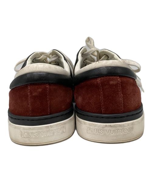 LOUIS VUITTON（ルイ ヴィトン）LOUIS VUITTON (ルイ ヴィトン) チェックモノグラムスニーカー　ローカットスニーカー　チェックスニーカー ホワイト×レッド サイズ: 8 1/2の古着・服飾アイテム