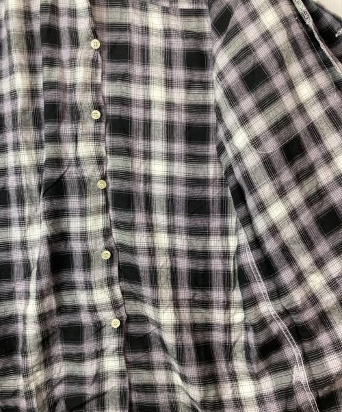 TOWN CRAFT（タウンクラフト）TOWN CRAFT (タウンクラフト) 50-60’sオンブレチェックシャツ ブラック×パープル サイズ:実寸(身幅52cm×着丈71cm)の古着・服飾アイテム