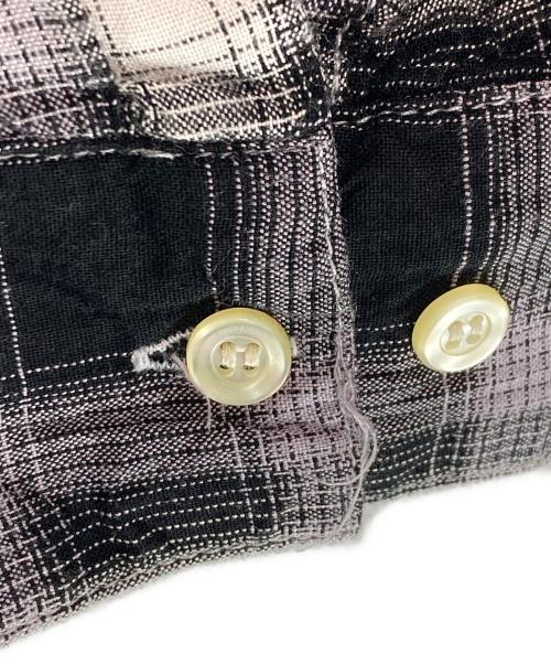 TOWN CRAFT（タウンクラフト）TOWN CRAFT (タウンクラフト) 50-60’sオンブレチェックシャツ ブラック×パープル サイズ:実寸(身幅52cm×着丈71cm)の古着・服飾アイテム