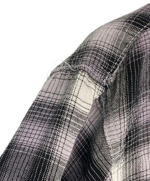 TOWN CRAFT（タウンクラフト）TOWN CRAFT (タウンクラフト) 50-60’sオンブレチェックシャツ ブラック×パープル サイズ:実寸(身幅52cm×着丈71cm)の古着・服飾アイテム