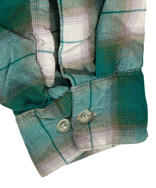 TOWN CRAFT（タウンクラフト）TOWN CRAFT (タウンクラフト) 50-60’sオンブレチェックシャツ グリーン サイズ:実寸(身幅52cm×着丈70cm)の古着・服飾アイテム