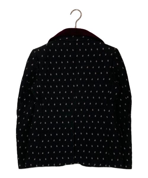 COMME des GARCONS（コムデギャルソン）COMME des GARCONS (コムデギャルソン) ベロアフリルカラージャガードジャケット ブラック×パープル サイズ:Sの古着・服飾アイテム