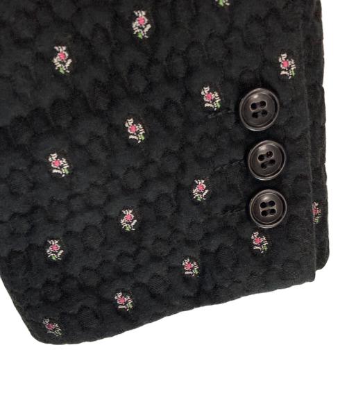 COMME des GARCONS（コムデギャルソン）COMME des GARCONS (コムデギャルソン) ベロアフリルカラージャガードジャケット ブラック×パープル サイズ:Sの古着・服飾アイテム