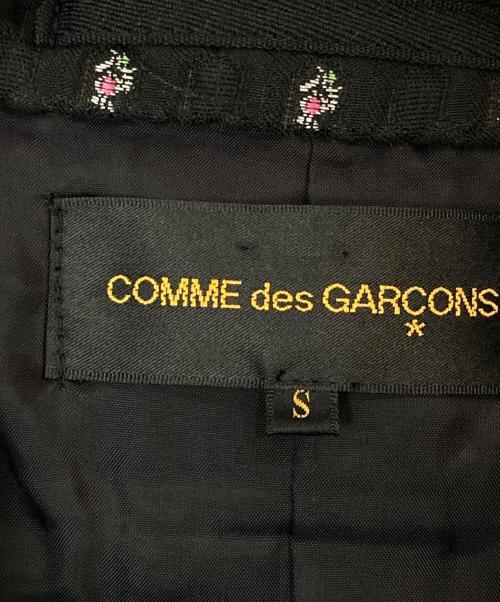 COMME des GARCONS（コムデギャルソン）COMME des GARCONS (コムデギャルソン) ベロアフリルカラージャガードジャケット ブラック×パープル サイズ:Sの古着・服飾アイテム