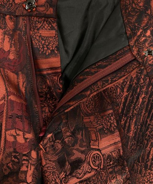 Jean Paul Gaultier FEMME（ジャンポールゴルチエ フェム）Jean Paul GAULTIER FEMME (ジャンポールゴルチェフェム) 総柄ジャガードパンツ レッド サイズ:40の古着・服飾アイテム