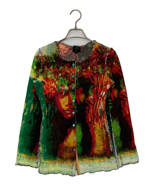 Jean Paul Gaultier FEMME（ジャンポールゴルチエ フェム）Jean Paul GAULTIER FEMME (ジャンポールゴルチェフェム) サイケデリックシャツ レッド サイズ:40の古着・服飾アイテム