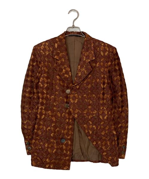 Yohji Yamamoto FEMME（ヨウジヤマモトファム）Yohji Yamamoto FEMME (ヨウジヤマモトファム) 総柄ジャケット ブラウン サイズ:Sの古着・服飾アイテム