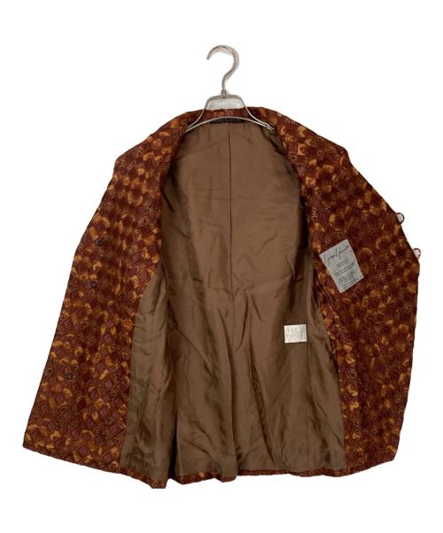 Yohji Yamamoto FEMME（ヨウジヤマモトファム）Yohji Yamamoto FEMME (ヨウジヤマモトファム) 総柄ジャケット ブラウン サイズ:Sの古着・服飾アイテム