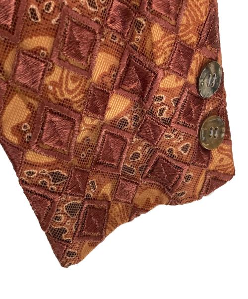 Yohji Yamamoto FEMME（ヨウジヤマモトファム）Yohji Yamamoto FEMME (ヨウジヤマモトファム) 総柄ジャケット ブラウン サイズ:Sの古着・服飾アイテム