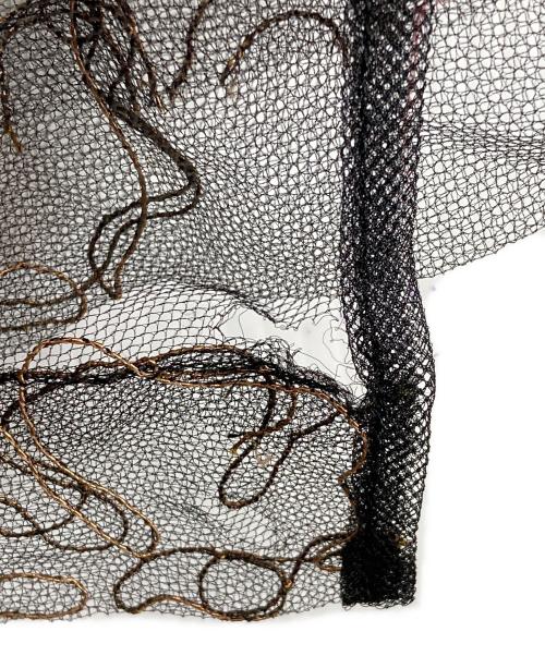 COMME des GARCONS（コムデギャルソン）COMME des GARCONS (コムデギャルソン) フローラル刺繍ツイード切替コート ブラック サイズ:Mの古着・服飾アイテム