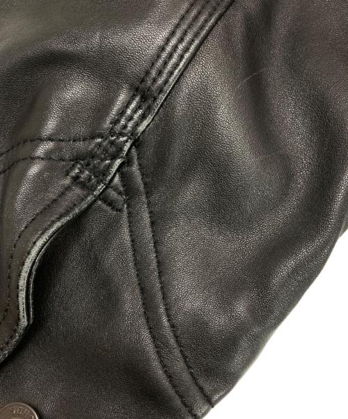 Schott（ショット）Schott (ショット) JOURNAL STANDARD (ジャーナルスタンダード) 別注レザーカバーオール ブラック サイズ:Lの古着・服飾アイテム