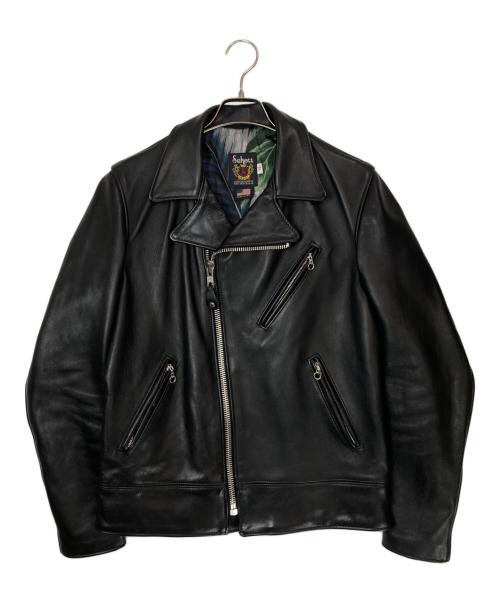Schott（ショット）Schott (ショット) stussy (ステューシー) ダブルライダースジャケット ブラック サイズ:38の古着・服飾アイテム