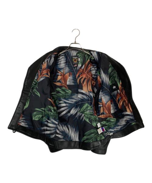 Schott（ショット）Schott (ショット) stussy (ステューシー) ダブルライダースジャケット ブラック サイズ:38の古着・服飾アイテム
