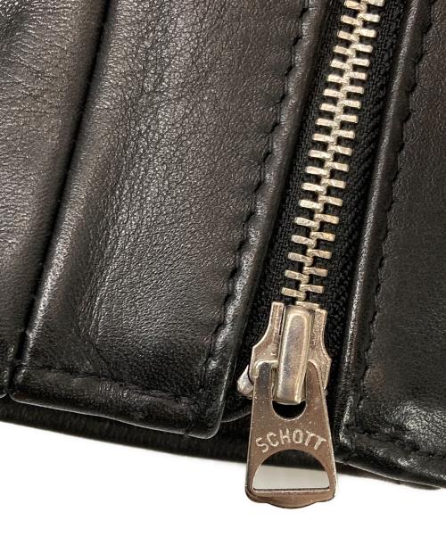 Schott（ショット）Schott (ショット) stussy (ステューシー) ダブルライダースジャケット ブラック サイズ:38の古着・服飾アイテム