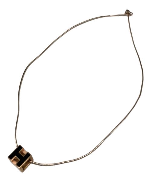 HERMES（エルメス）HERMES (エルメス) カージュドアッシュHキューブネックレス ゴールド×ブラックの古着・服飾アイテム