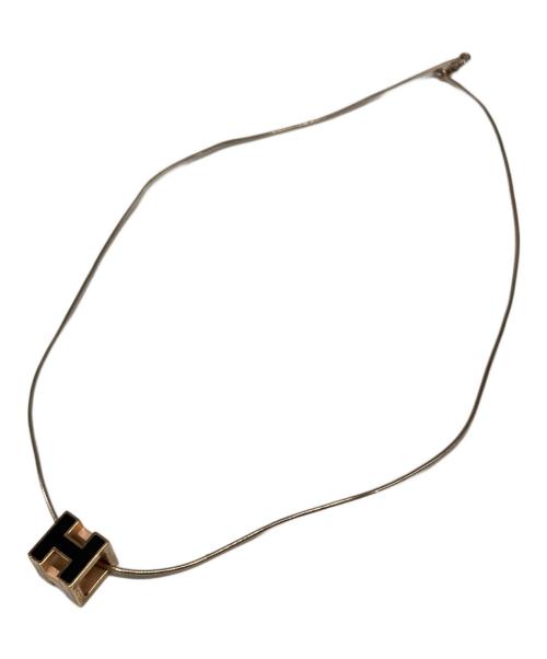 HERMES（エルメス）HERMES (エルメス) カージュドアッシュHキューブネックレス ゴールド×ブラックの古着・服飾アイテム