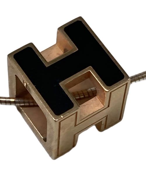 HERMES（エルメス）HERMES (エルメス) カージュドアッシュHキューブネックレス ゴールド×ブラックの古着・服飾アイテム