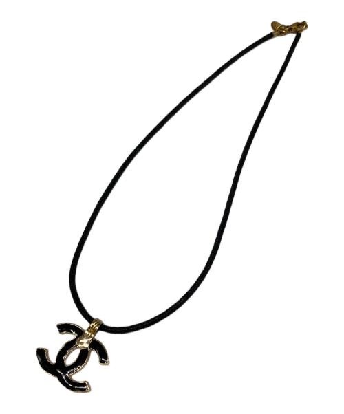 CHANEL（シャネル）CHANEL (シャネル) ココマークチャームネックレス ブラック×ゴールドの古着・服飾アイテム