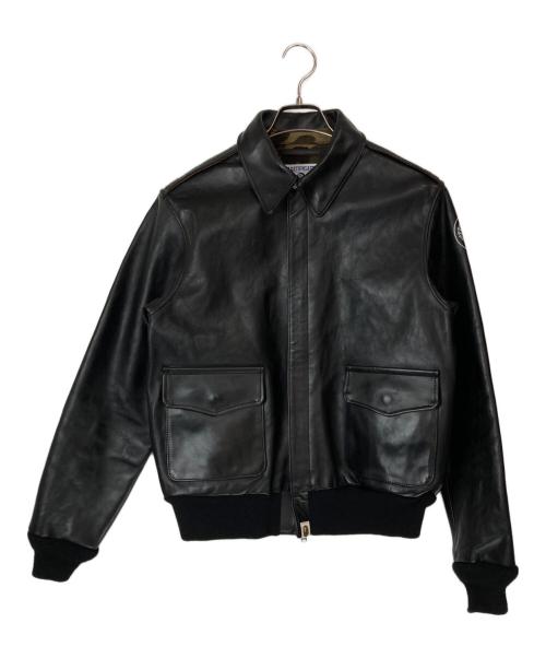 A BATHING APE（ア ベイシング エイプ）A BATHING APE (ア ベイシング エイプ) HORSE LEATHER A-2 JACKET ブラック サイズ:Ⅿの古着・服飾アイテム