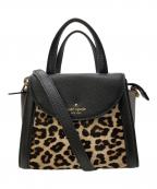 Kate Spadeケイトスペード）の古着「ハラコ2WAYショルダーバッグ」｜ブラック×ベージュ