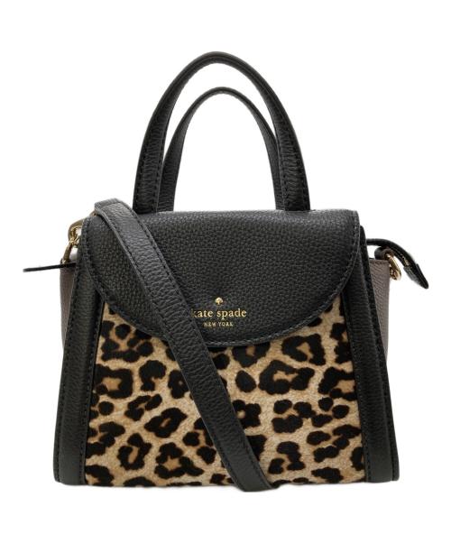 Kate Spade（ケイトスペード）Kate Spade (ケイトスペード) ハラコ2WAYショルダーバッグ ブラック×ベージュの古着・服飾アイテム