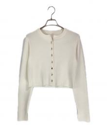 Adam et Rope（アダム エ ロペ）の古着「セレクトレングスクルーネックニットカーディガン」｜ホワイト