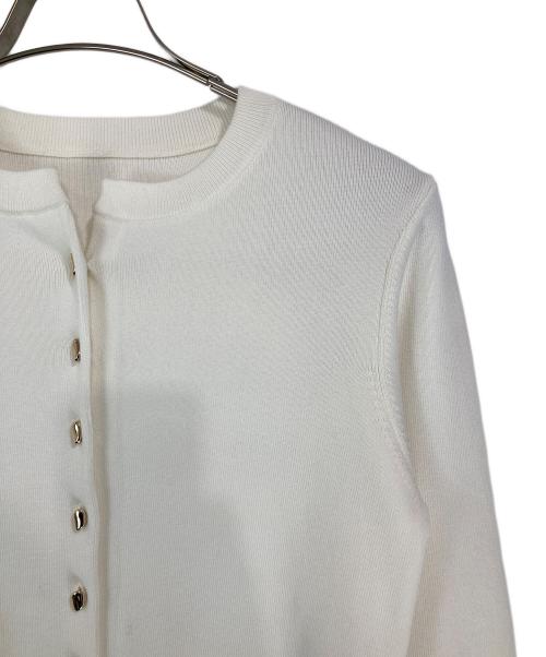 Adam et Rope（アダム エ ロペ）Adam et Rope (アダム エ ロペ) セレクトレングスクルーネックニットカーディガン ホワイト サイズ:S 未使用品の古着・服飾アイテム