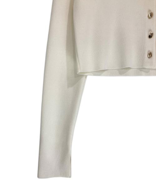 Adam et Rope（アダム エ ロペ）Adam et Rope (アダム エ ロペ) セレクトレングスクルーネックニットカーディガン ホワイト サイズ:S 未使用品の古着・服飾アイテム