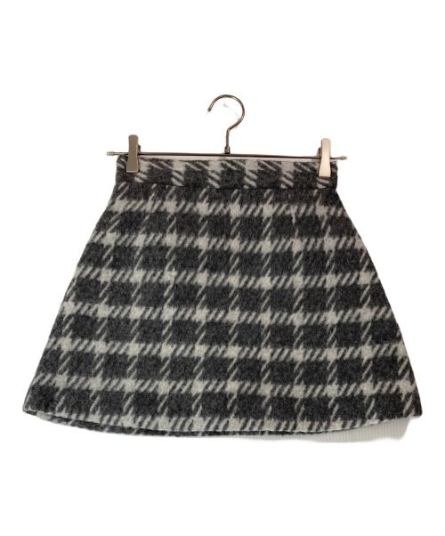 sheller（シェリエ）sheller (シェリエ) アンゴラチャックツイードスコート グレー サイズ:Sの古着・服飾アイテム