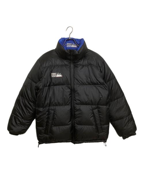 FIRST DOWN（ファーストダウン）FIRST DOWN (ファーストダウン) POLYプリントリバーシブルダウン ジャケット ホワイト×ブルー サイズ:Ⅿの古着・服飾アイテム