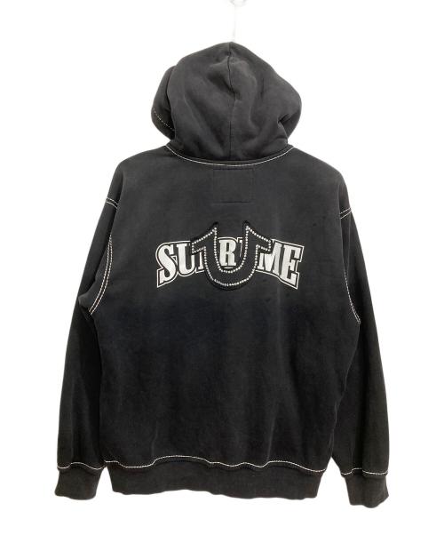 SUPREME（シュプリーム）SUPREME (シュプリーム) TRUE RELIGION (トゥルー レリジョン) Zip Up Hooded Sweatshirt　ジップアップパーカー　フルジップパーカー　フーディースウェットパーカー ブラック サイズ:XLの古着・服飾アイテム