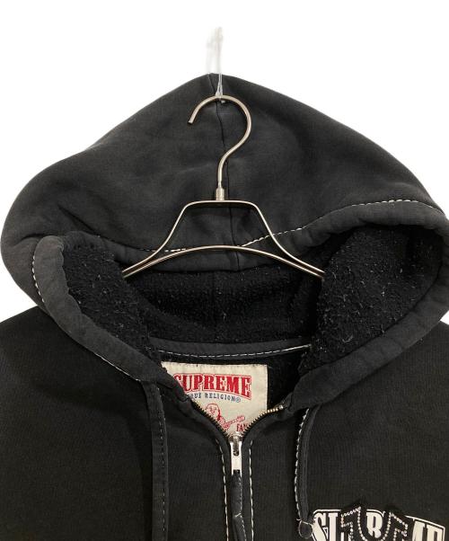 SUPREME（シュプリーム）SUPREME (シュプリーム) TRUE RELIGION (トゥルー レリジョン) Zip Up Hooded Sweatshirt　ジップアップパーカー　フルジップパーカー　フーディースウェットパーカー ブラック サイズ:XLの古着・服飾アイテム
