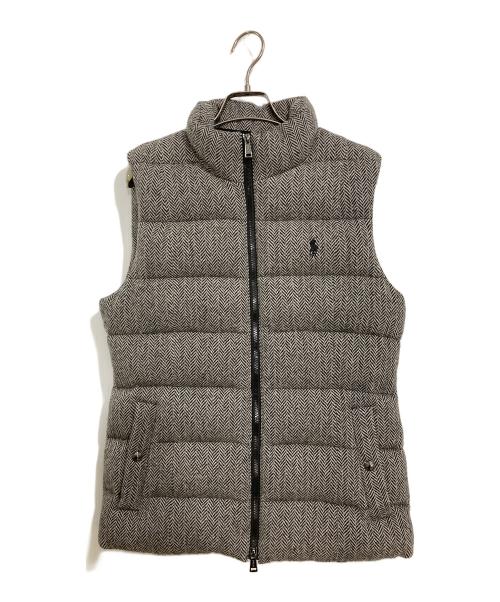 POLO RALPH LAUREN（ポロ・ラルフローレン）POLO RALPH LAUREN (ポロ・ラルフローレン) ヘリンボーンダウンベスト ブラック サイズ:Sの古着・服飾アイテム
