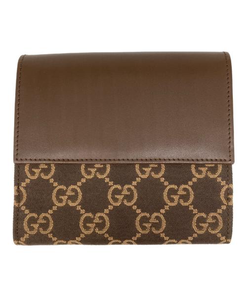 GUCCI（グッチ）GUCCI (グッチ) 3つ折り財布 ブラウンの古着・服飾アイテム