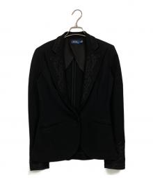 POLO RALPH LAUREN（ポロ・ラルフローレン）の古着「パスマントリーコード刺繍テーラードジャケット」｜ブラック