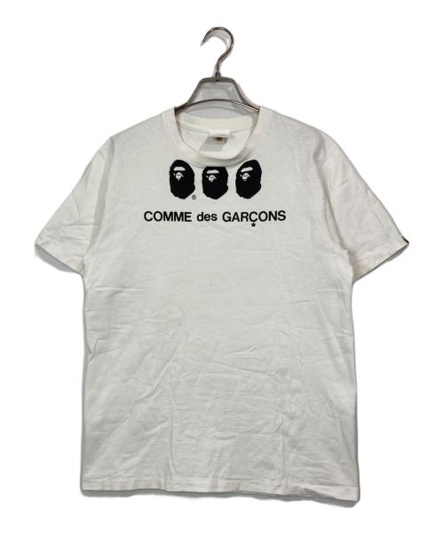 A BATHING APE（アベイシングエイプ）A BATHING APE (アベイシングエイプ) COMME des GARCONS (コムデギャルソン) コラボT ホワイト サイズ:Mの古着・服飾アイテム