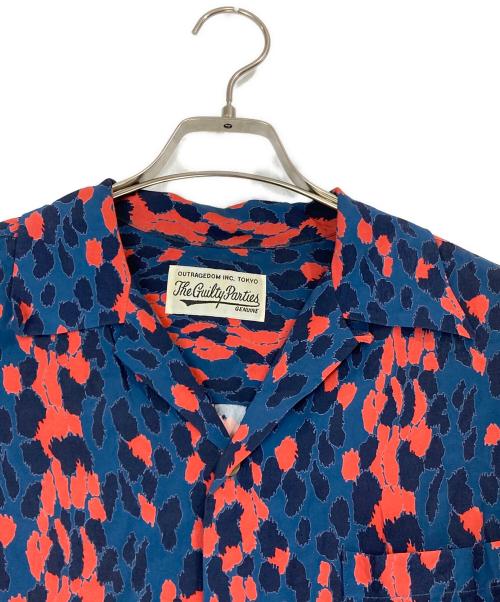WACKO MARIA（ワコマリア）WACKO MARIA (ワコマリア) LEOPARD HAWAIIAN SHIRT ネイビー×レッド サイズ:Lの古着・服飾アイテム