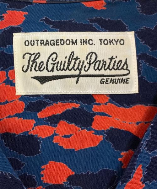 WACKO MARIA（ワコマリア）WACKO MARIA (ワコマリア) LEOPARD HAWAIIAN SHIRT ネイビー×レッド サイズ:Lの古着・服飾アイテム