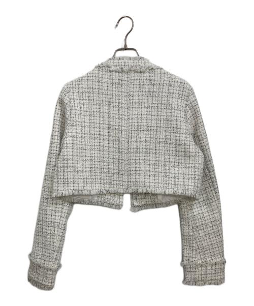 darich（ダーリッチ）darich (ダーリッチ) コンパクトフリンジツイードジャケット ホワイト サイズ:FREE 未使用品の古着・服飾アイテム